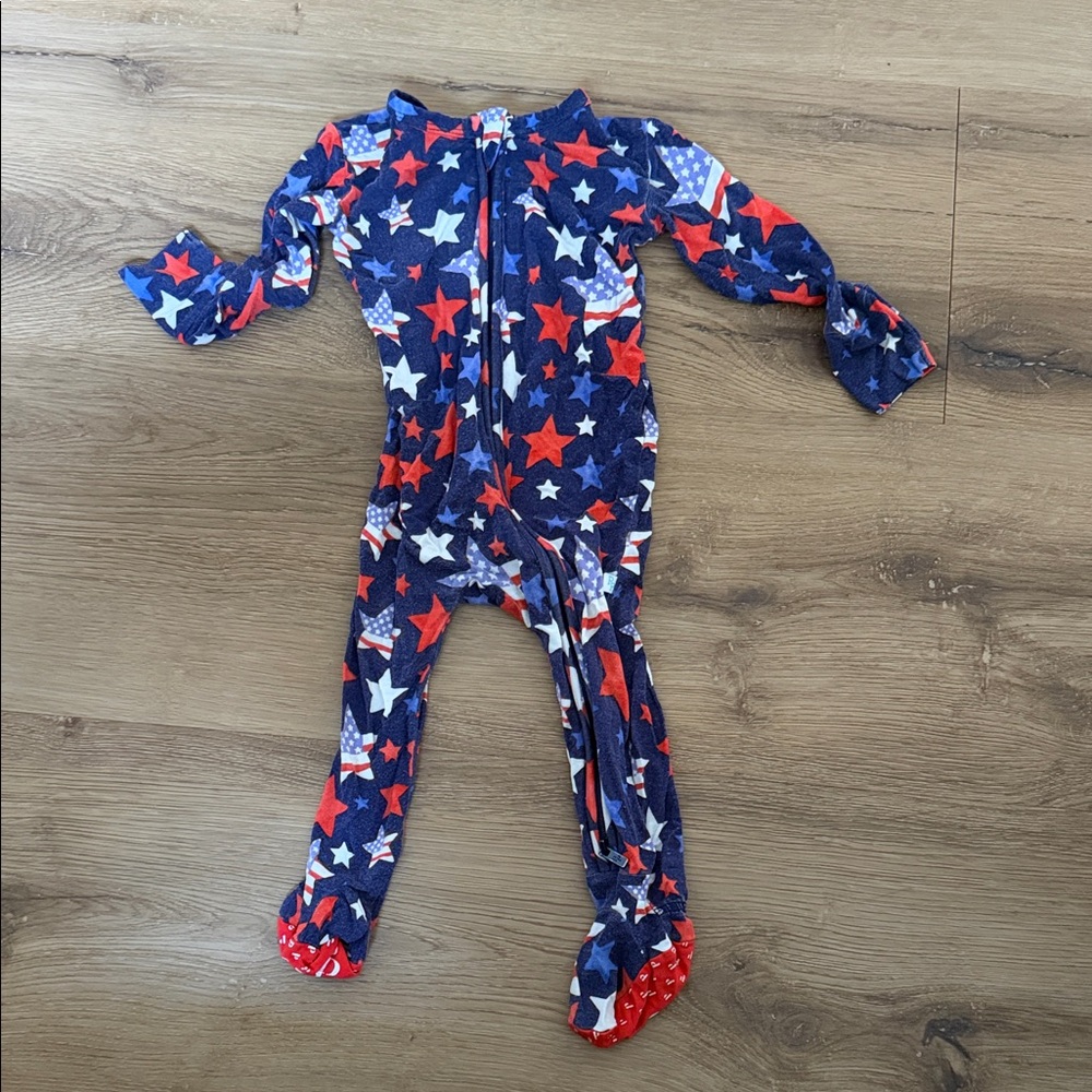 Posh Peanut Red and White Starry Kids Footie